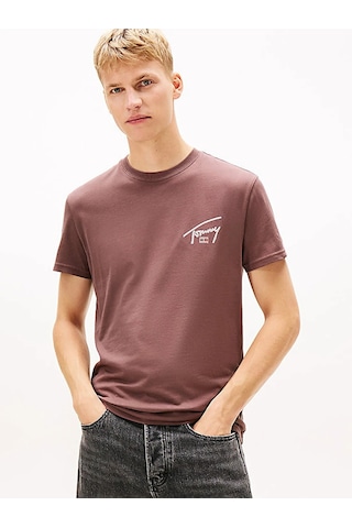Tjm Reg Sıgn Backprınt Ss T Ext Erkek Kahverengi T-shirt - Dm0dm22320 Kahverengi