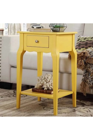 Wooding Masif Sarı Lake Bonamy Komodin - Yan Sehpa