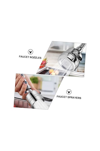 Osaladı 2 Adet Musluk Duş Lavabo Musluğu Püskürtücü Eki Dönen Gümüş