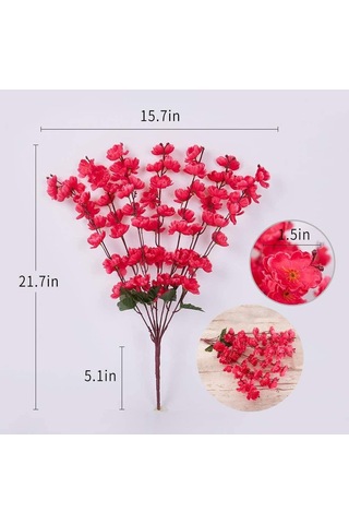 Nettenevime Yapay Çiçek Bahardalı Japon Kiraz Çiçeği 7 Dallı 57 CM Fuşya