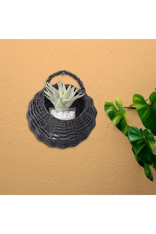 Suntek Magideal Hasır Asılı Çiçek Sepeti Duvar Ekici Çim Yard Siyah