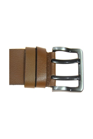 Hakiki Deri Erkek Çift Dilli Kot Kemeri 4,5 Cm Taba