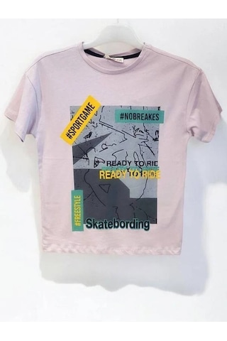Çikoby Erkek Çocuk Pamuklu Sportgame Yazılı Tshirt-14624 Lila