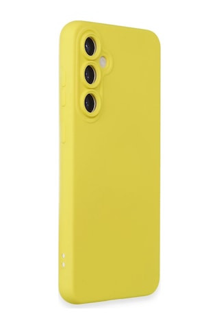 Newface - 52 - Samsung Galaxy Uyumlu S24 Kılıf Nano İçi Kadife Silikon - Csmo-tex - - Sarı