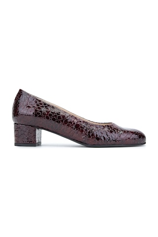 Relax Anatomic Kadın Hakiki Deri Bordo Rugan Comfort Ayakkabı 611 H40000-92 Bn Ayk Y24 Croco Oslo Bordo