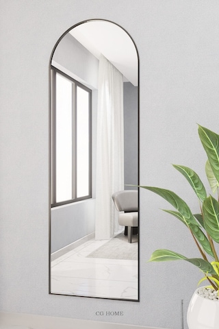 Dekoratif Ayna Oval Boy Ayna Duvar Aynası 180x60 Cm 180 X 60 Siyah 18061806775 Siyah