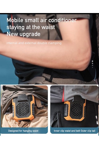 6000ma Taşınabilir Bel Fanı, Yükseltilmiş 2in1 Taşınabilir Mini Bel Klipsli Fan, Açı Çalışma, Yürüyüş, Kamp, 3 Vantilatör 57978445