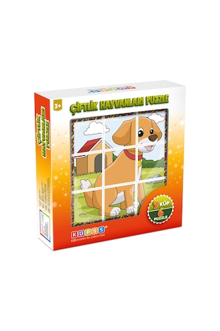 6 Farklı Çiftlik Hayvanları 3d Küp Puzzle 3 4 5 6 Yaş Küp Puzzle