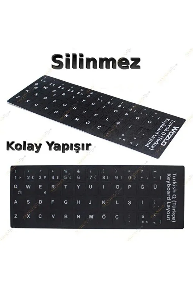 40 Adet Türkçe Q Klavye Sticker Notebook Pc Uyumlu Klavye Etiketi Silinmez Yapışkanlı Türkçe Harfler 1
