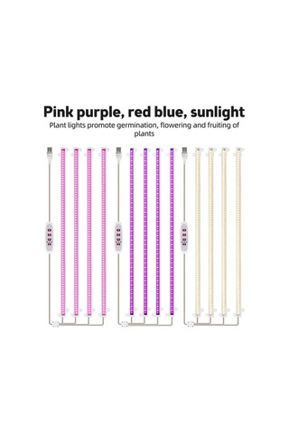 Besthome1 6.2w Led Bitki Büyüme Işık Şeritleri, 63+63 Led, 22.7 Lm, Kırmızı-mavi Işık