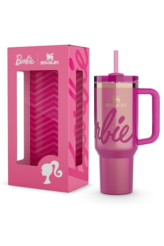 Stanley X Barbie Quencher Tumbler Pipetli Termos Bardak 40 Oz 1.18 L Pembe Koyu Pembe
