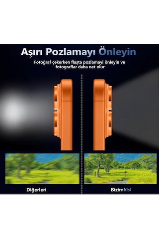 17 Promax Metal Kamera Koruyucu Lens Pürüzsüz Çerçeveli Kozmik Turuncu