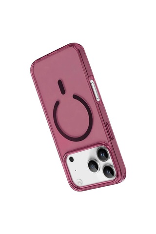 Newface Apple Apple iPhone Uyumlu 18 Pro Pc Real Magsafe Kapak - Bordo Evimdeyokyok