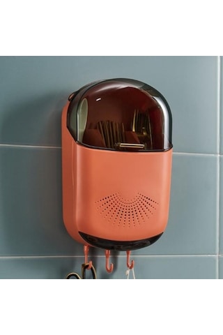 Novahub Turuncu Mutfak Çatal Kaşık Tutucusu, Drenaj Tepsili Yemek Çubukları Montaj, Güçlü Kapasiteli Ev Aksesuarı Turuncu