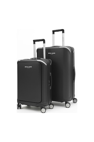 Pierre Cardin Orta Ve Kabin Boy 2'li Set %100 Polipropilen Valiz Siyah 04pc7090 Siyah