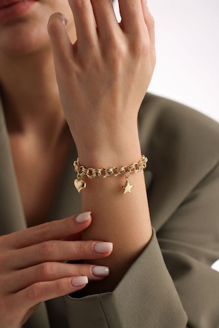 Sembol Gold Eterna Altın Sevgi Bilekliği Şans Bilekliği T13671 Renkli Sarı Altın