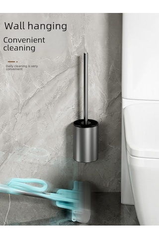 Yifomall Banyo Temizlik Seti: Paslanmaz Çelik Duvarlı Golf Silikon Tuvalet Fırçası, Delme Yok, Ölüm Kutusu Yok, Ev Kullanıma Uygun Buz Dağı Mavisi Diğer