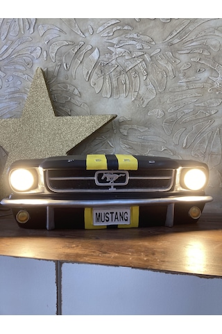 Işıklı Mustang Duvar Obje Araba Siyah Sarı 94386946