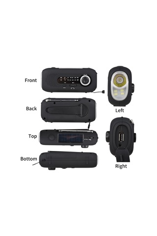 Lemestar Eu Tipi 5led El Fenerli Solar Ve Elle Çevirilebilir Acil Radyo - Am/fm Alıcısı, Sos Sireni, 2000mah Pil İle Cep Telefonu Şarj Edici, Hn-098s