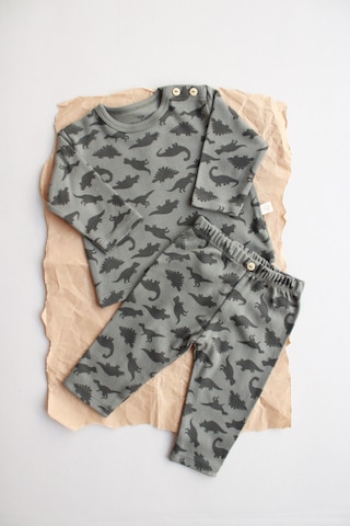 Dinozor Baskılı Bebek Alt Üst Takım Haki