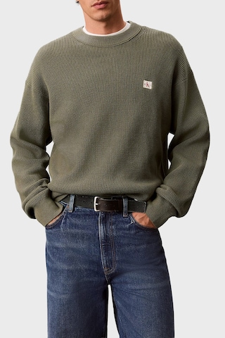 Calvin Klein Pamuklu Relaxed Fit Waffle Kazak Lv04rd313gldy Erkek Kazak Lv04rd313g Ldy Haki