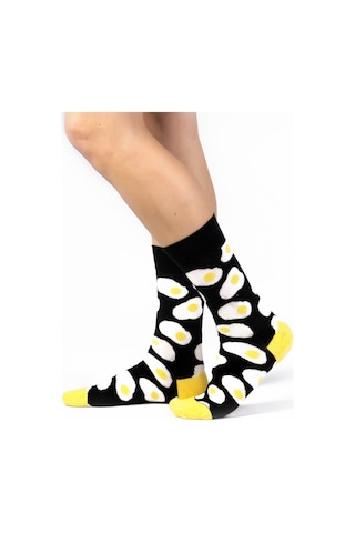 Ozzy Socks Egg Desenli Çorap Siyah