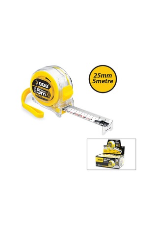 12 Adet 5mt X 25mt Şeffaf Stoplu Şerit Metre 1 M