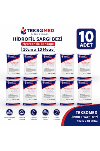Teksomed Hidrofil Sargı Bezi 10cmx10 Metre 10 Adet