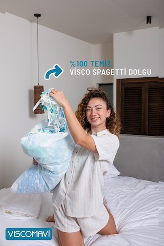 Milas %100 Temiz Spagetti Visco Dolgu Yastık 50x70 Cm