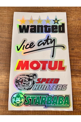 Araç Arka Cam Yazısı Hologramlı Yan Kapı, Yan Cam Stickerı Wanted