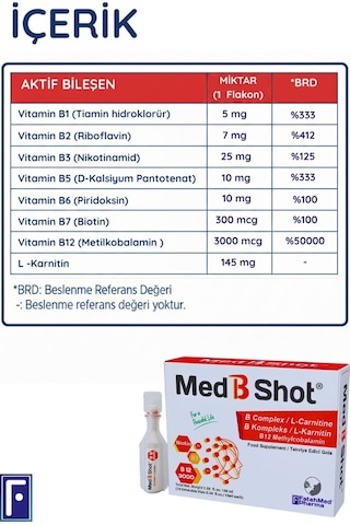 Med B Shot Kompleks B12 Metilkobalamin L-karnitin 10 Flakon