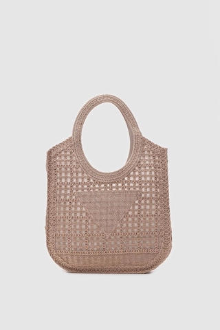 Shule Bags Vicolo Handmade Makrome Tote Çanta Vizon Vizon
