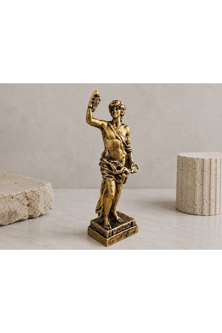 Dionysos Heykeli Dekoratif Biblo Antik Yunan Mitolojisi Gold Masaüstü Ev Ofis Dekoru