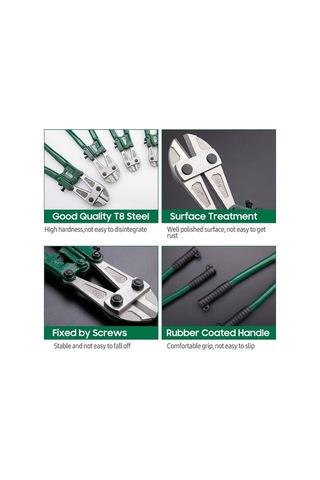 Fortunelane Tuosen Pro T8 12 Çelik Tel Kesme Makası - Yeşil/gümüş