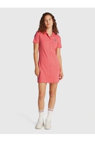 Tommy Jeans Kadın Pembe Elbise Çok Renkli