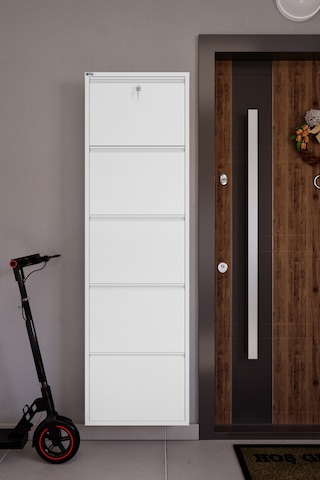 Ceha  Kilitli 5'li Metal Ayakkabılık - Kar Beyaz K.AYK-5 /AB9003/KL Beyaz