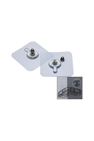 4 Parça 10mm Vidalı Şeffaf Pvc Yapışkan Askı 5639 4 Renk