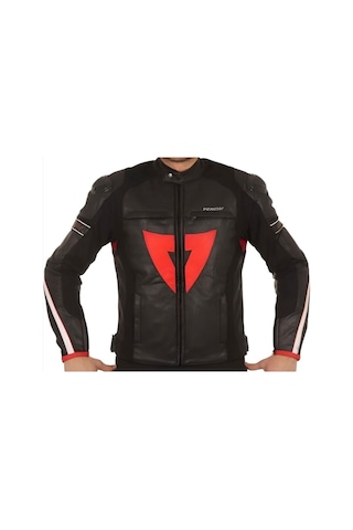 Venom Motosiklet Montu Deri 4 Mevsim Leather Racing Mont Black-red