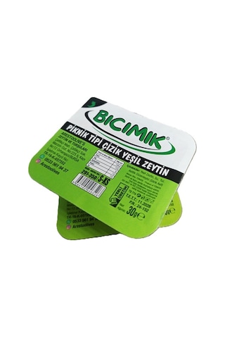 Bıcımık Çizik Yeşil Zeytin İşlem Görmüş Salamura 30 G Piknik X 40 Adet