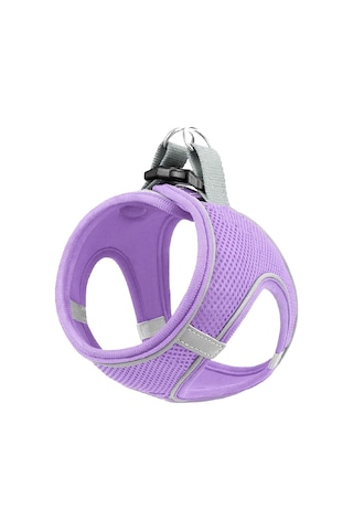 Mita Air Mesh Kedi Köpek Göğüs Tasması Çift Reflektörlü, Terletmeyen Lila