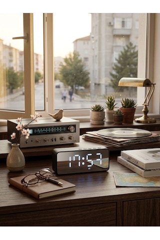 Bluetooth Kablosuz Hoparlör - Dijital Saatli, Fm Radyo Ve Led Ekran