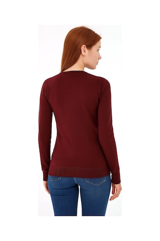Fashion Friends Esnek V Yaka Bordo Kadın Kazak 25k0778k1 Bordo