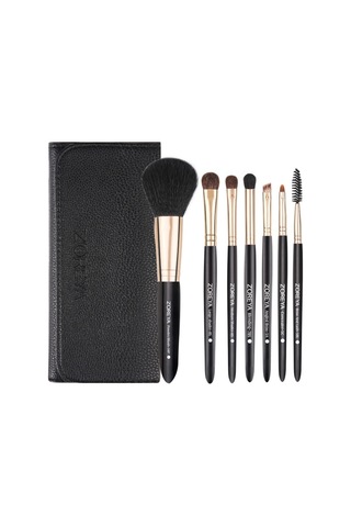 Sones Zoreya 7'si 1 Arada Makyaj Fırçası Seti Fırça Allık Fırçası Fondöten Fırçası Makyaj Fırçası Çantası Yeni Siyah