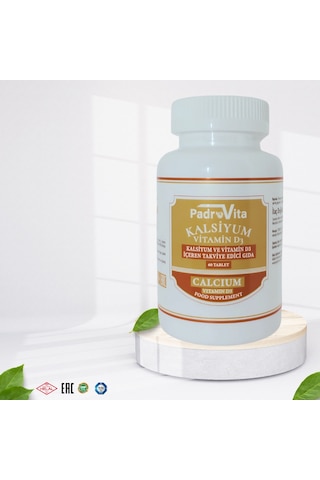 PadroVita Kalsiyum Vitamin D3 İçeren Takviye Edici Gıda 60 Tablet
