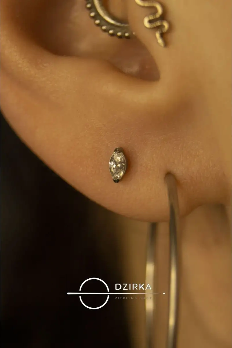 Dzirka Küpe Labret Kulak Burun Dudak Piercing Titanyum 144242921 Gri