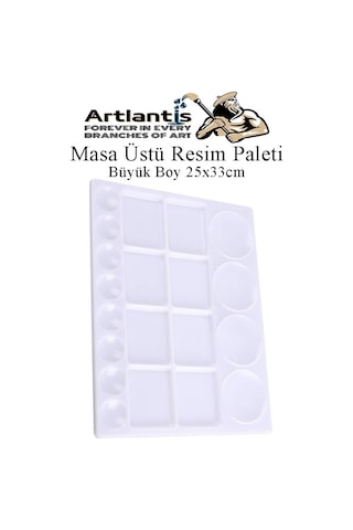 Masa Üstü Resim Paleti 1 Adet 20 Hazneli Boya Paleti 25x33 Cm Sanatsal Boyalar İçin Büyük Palet Akrilik Boya Yağlı Boya Guaj Boya