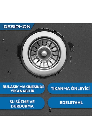 2 Adet Çöpmak 8 Cm Paslanmaz Çelik Lavabo Evye Gider Süzgeci Sif