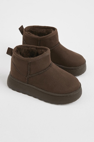 Tonny Black Kalın Poli Taban İçi Kürklü Süet Görünümlü Çocuk Unisex Kahve Günlük Bot Tbsz015 Kahve