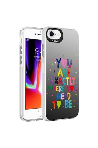 Apple Uyumlu iPhone Se 2020 Kılıf Desenli Zore Silver Sert Kapak You