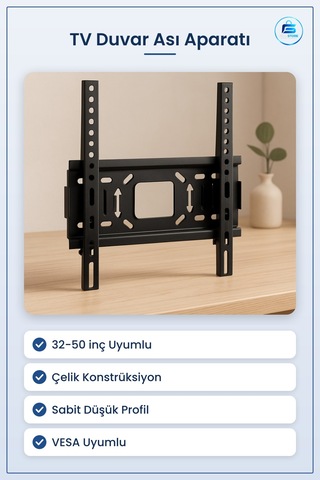 Tv Askı Aparatı Sabit Duvar Askısı İla 50 İnç İle 127 Cm Led Lcd